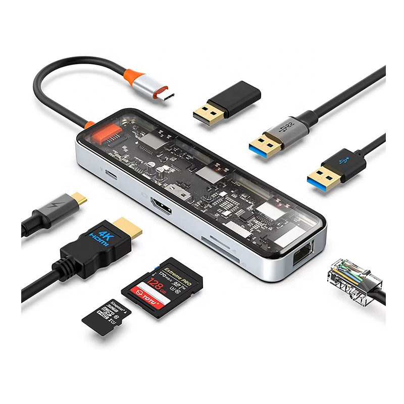 Usb C Hub - محور USB-C مع منفذ 4K، ومنفذ