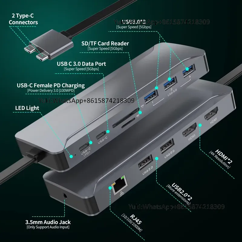 محطة إرساء USB C مزدوجة الشاشة - مراجعة Usb C Hub وسعره