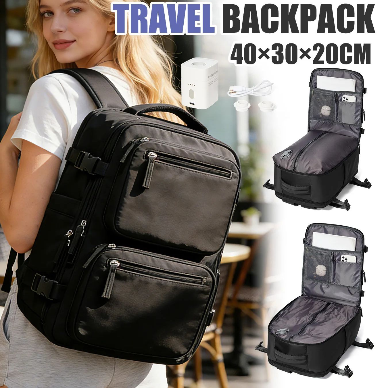 حقيبة ظهر نسائية مع مضخة هواء، - مراجعة Laptop Bag وسعره